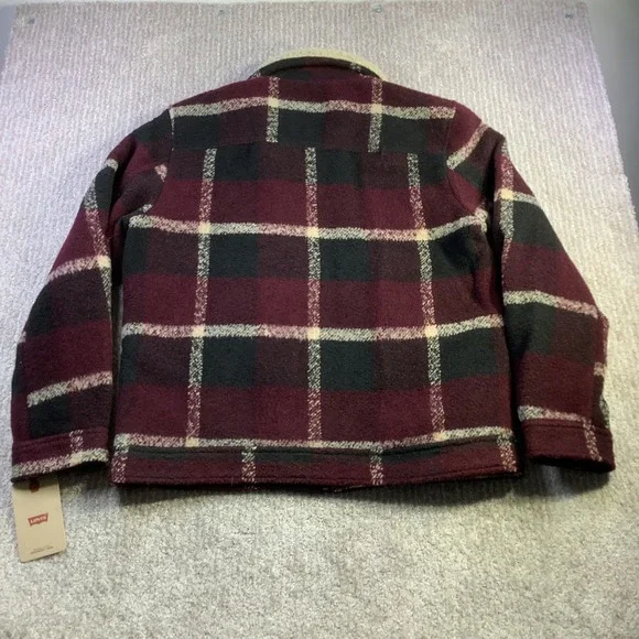 Levis Mens Wool Blend Sherpa Quilted Depot Jacket Black Wool Blend Size M NWT - Picture 3 of 16